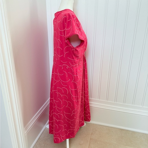Boden Pink Dot Midi Dress Size 14 R Cotton Blend - Picture 9 of 11